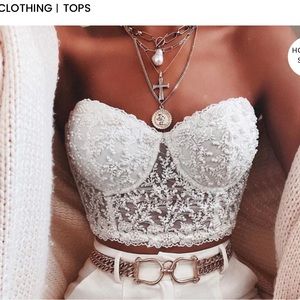 Pretty In Pearls Hand Beaded Bustier